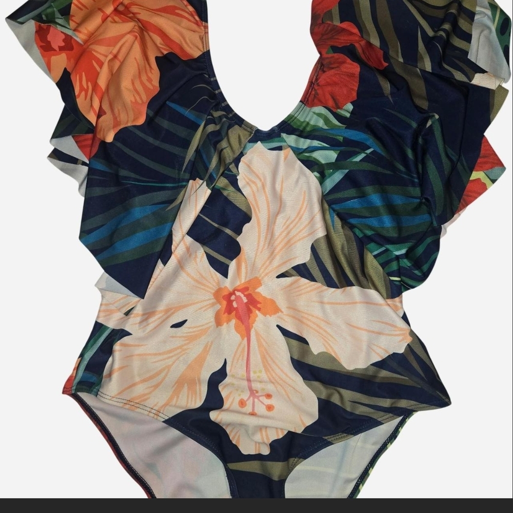 Tropical Floral Womens One Piece Swimsuit